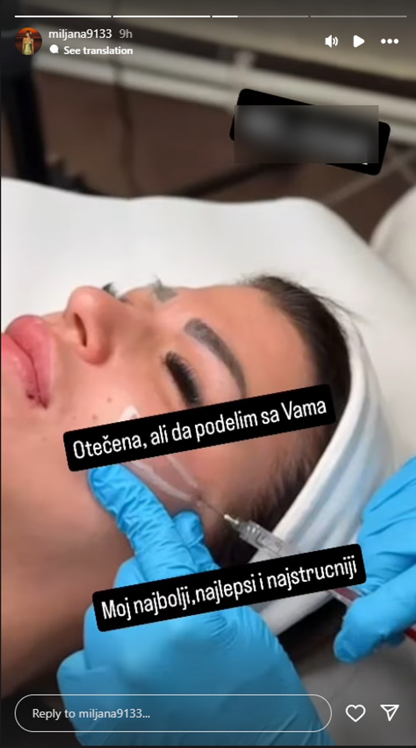 Miljana Kulić kod estetičara