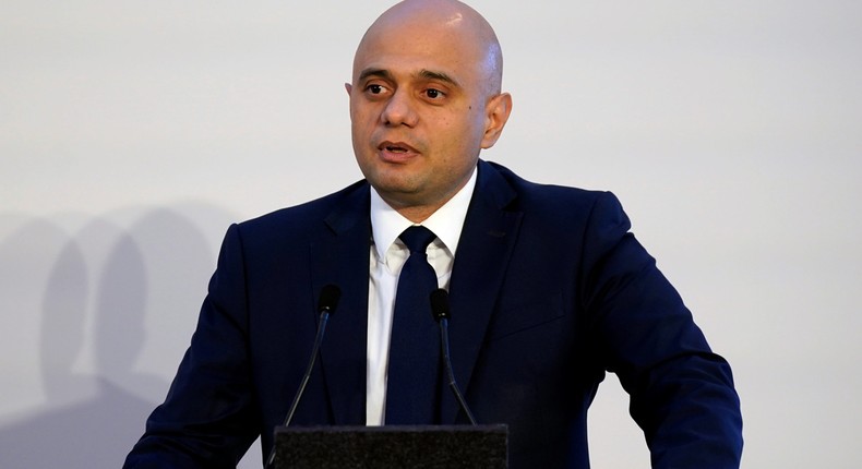 Britain's Health and Social Care Secretary Sajid Javid.