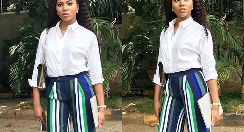 Stephanie Coker rocks a classic white shirt 