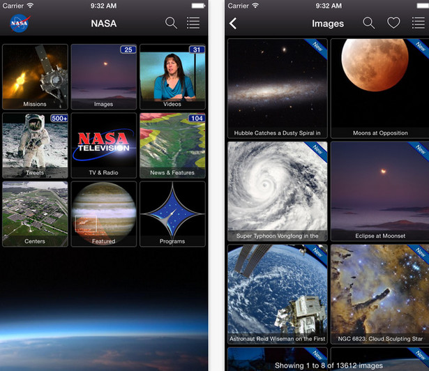 Oficjalna aplikacja mobilna, przygotowana przez amerykańską agencję NASA, to znakomite narzędzie dla każdego, kto chciałby poszerzyć swoją wiedzę zakresu astronautyki oraz astrofizyki. Znajdziemy tu tysiące zdjęć, artykułów naukowych i materiałów wideo - również tych przesyłanych przez astronautów z Międzynarodowej Stacji Kosmicznej. Dzięki aplikacji, możemy także oglądać na żywo kanał NASA TV.