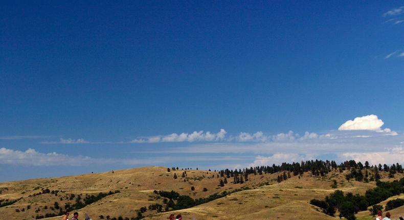 Motorists ride on U.S. Interstate 90 near Sturgis, South Dakota.