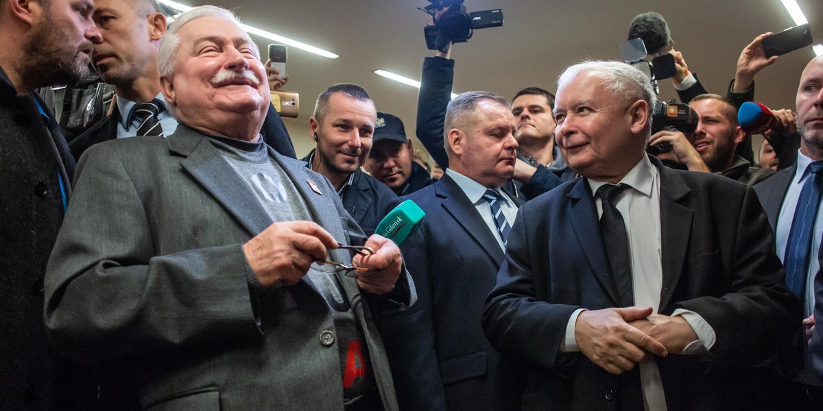 Lech Wałęsa o Jarosławie Kaczyńskim i koszulce "konstytucja" na pogrzebie