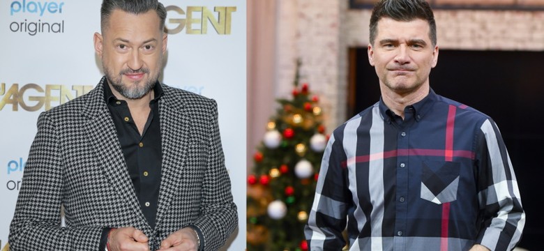 "Żeby ukrócić wszelkie spekulacje..." Odziany w róż Marcin Prokop nabija się z Tomasza Kammela