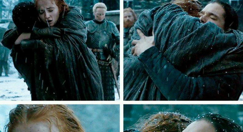 The emotional Sansa and Jon Snow reunion