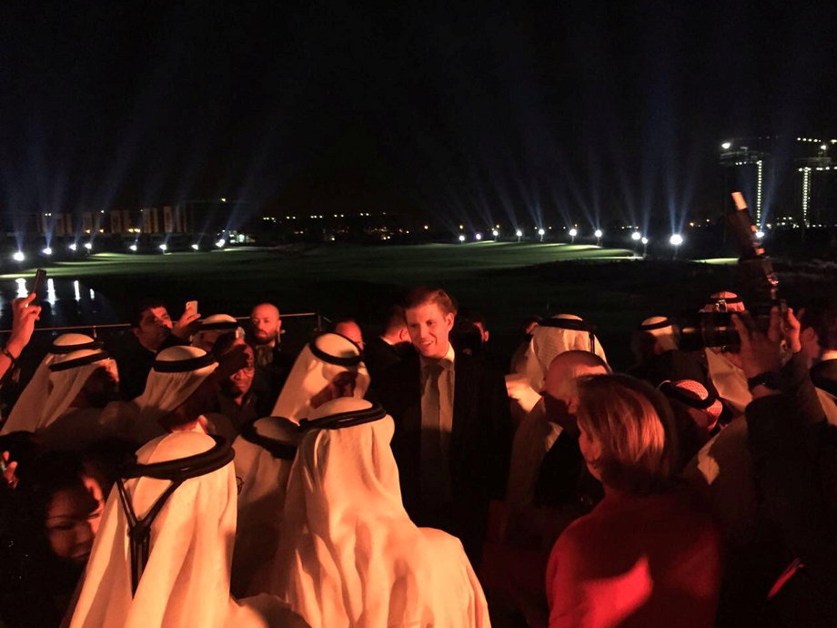 Eric Trump at the opening of the Trump International Golf Club Dubai.