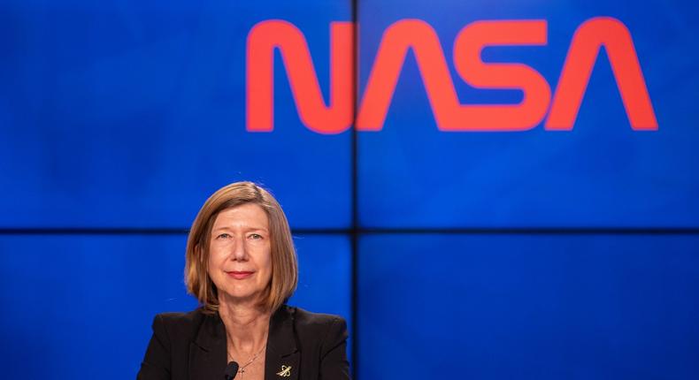 kathryn kathy lueders chief head human spaceflight office nasa worm logo may 30 2020 spacex demo 2 crew dragon mission press briefing KSC 20200530 PH KLS04_0090_orig