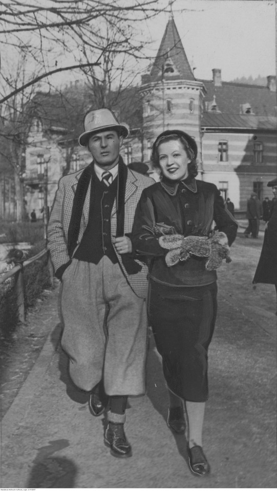 Jan Kiepura i Marta Eggerth podczas pobytu w Krynicy w 1936 r. 