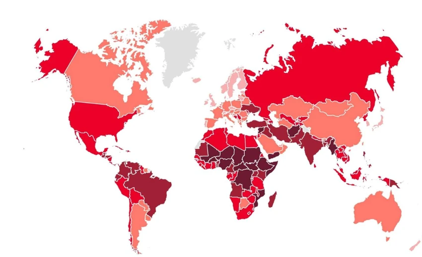 Mapa zemalja sa visokim rizikom od epidemija
