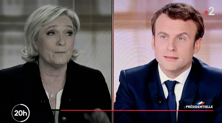 Macon és Le Pen a tv-ben vitázott egymással /Fotó: Northfoto