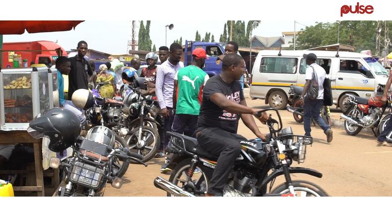 Okada riders in Madina (Greater Accra)