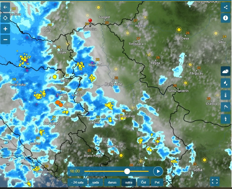 Radar za sredu u 16 sati