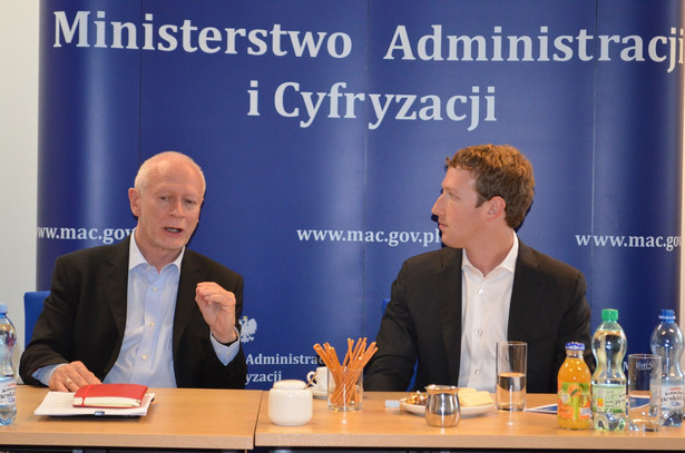 Minister Michał Boni i Mark Zuckerberg