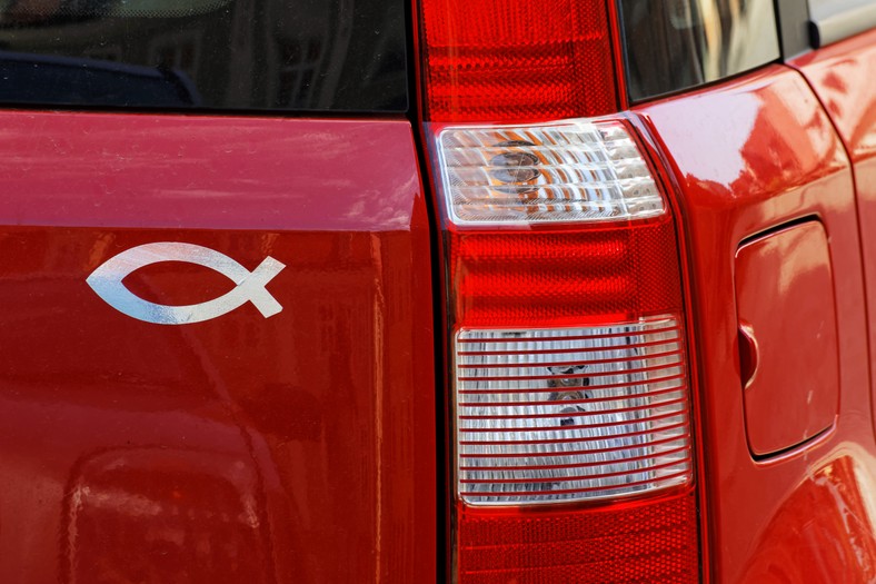 Fish sign on car