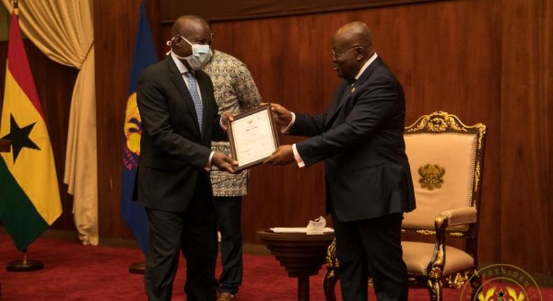 Nana Addo presents charters to Pentecost University and All Nations University