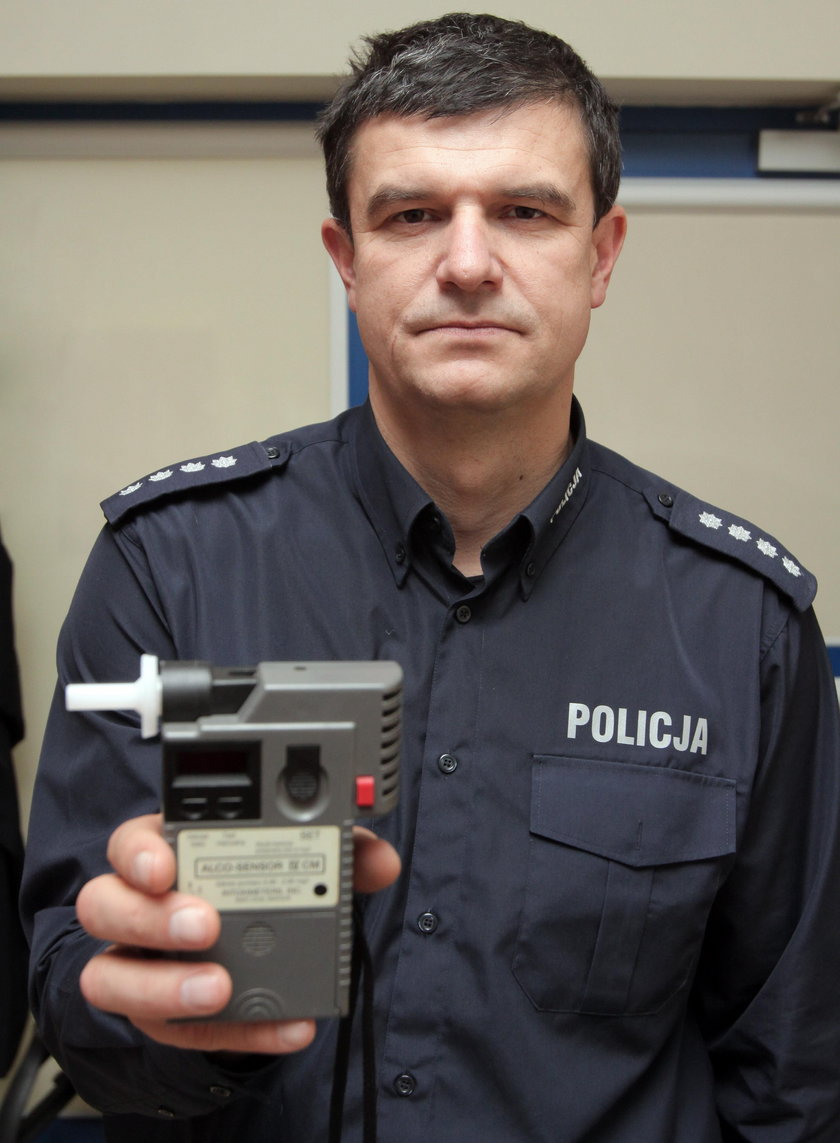 Podinspektor Włodzimierz Mogiła, z wydziału ruchu drogowego KWP w Katowicach