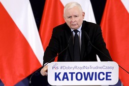 Jarosław Kaczyński podczas wizyty w Katowicach