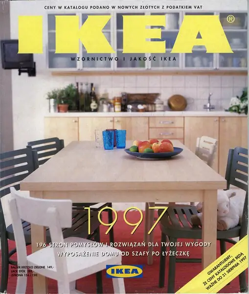 Okładka pierwszego pełnowymiarowego katalogu IKEA w Polsce (1997 rok)