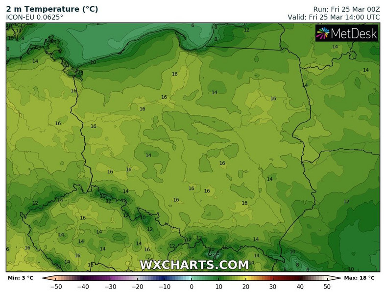 Temperatura w wielu miejscach znowu przekroczy 15 st. C