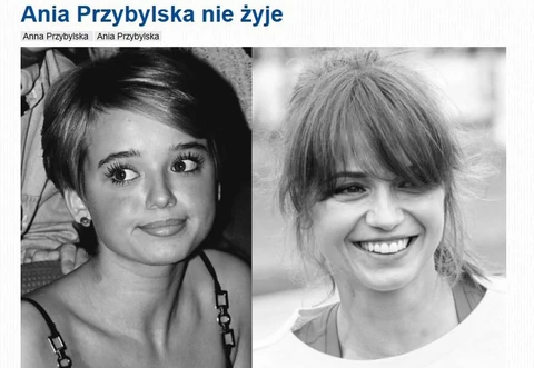 Wpadka plotkarskiego serwisu. Pudelek uśmiercił Anię Przybylską - Plotki -  Rozrywka - seriale, plotki, hity internetu, programy tv - Dziennik.pl -  Dziennik.pl