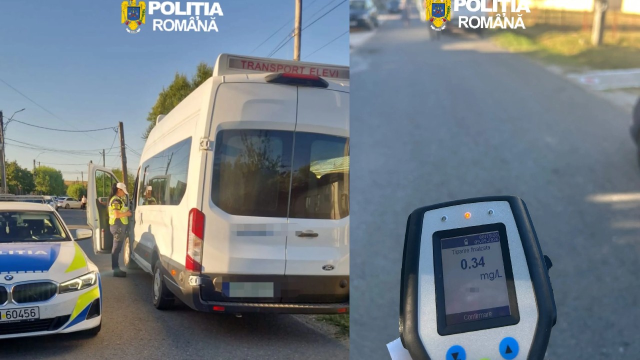 Șofer de microbuz din Brăila prins băut în timp ce ducea șapte copii la grădiniță