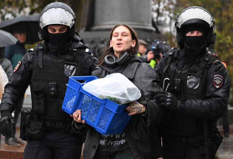 Protest kobiet w Moskwie, 2022 r.