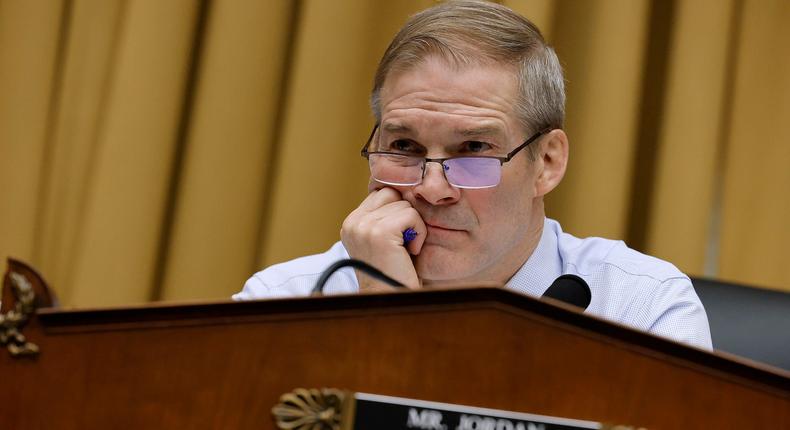 House Judiciary Committee chairman Jim Jordan presides over a hearing of the Weaponization of the Federal Government Subcommittee in the Rayburn House Office Building on Capitol Hill on February 9, 2023 in Washington, DC.Chip Somodevilla/Getty Images