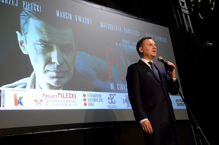 Wystąpienie prezydenta Andrzeja Dudy przed pokazem filmu 'Pilecki'