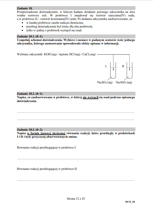 Matura z chemii - arkusz, poziom rozszerzony