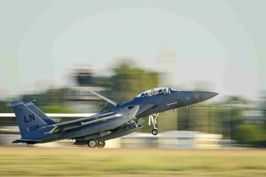 A US Air Force F-15E Strike Eagle from the 48th Fighter Wing lands at Incirlik air base, Turkey. Turkey gave the US permission to use Incirlik as a base for anti-ISIS operations in July 2015.