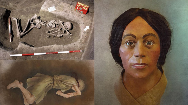 Egy 35-45 éves nőt rejtett az egyik sír, rekonstruálták a maradványok alapján az arcát / Fotó: HUN-REN BTK Régészeti Intézet