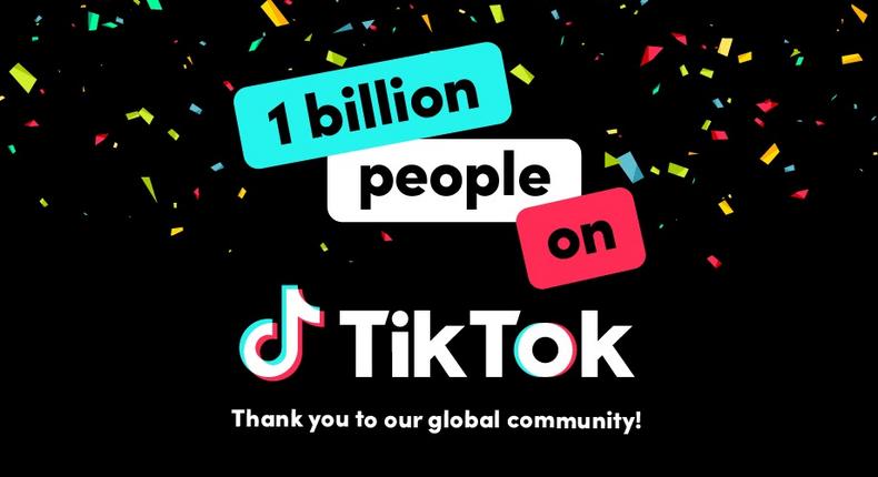 TikTok records one billion monthly users. (TikTok)