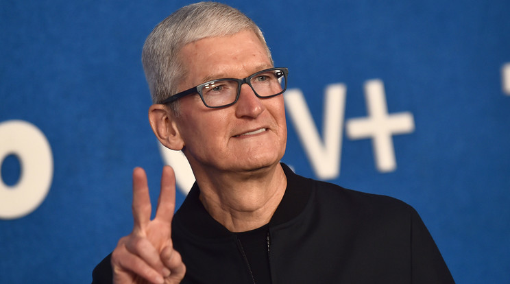 Tim Cook Apple-vezértől vették át a csapat tagjai a dijat /Fotó:Northfotó