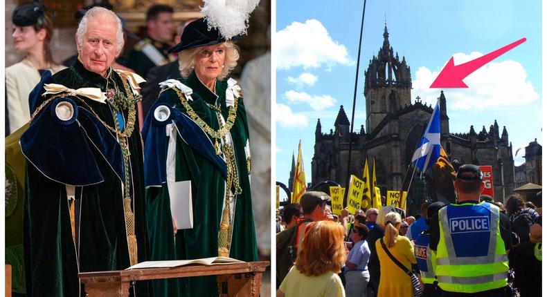 King Charles and Queen Camilla's Scottish coronation celebrations took place in Edinburgh on July 5.Jane Barlow/Pool/Getty Images, Mikhaila Friel/Insider