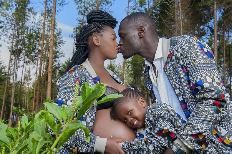 King Kaka and His wife Nana Owiti with their First Born. 