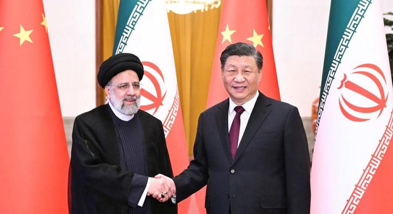 China's leader, Xi Jinping, holds a welcoming ceremony for Iran's president, Ebrahim Raisi, on February 14, 2023.Xinhua News Agency via Getty Images