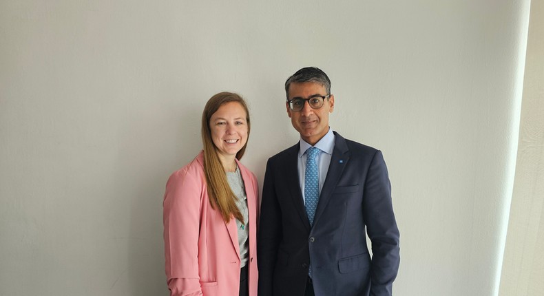 L-R: Mohammed Badi, President of Global Network Services at American Express, alongside Briana Wilsey, Vice President and General Manager of Global Network Services EMEA at American Express