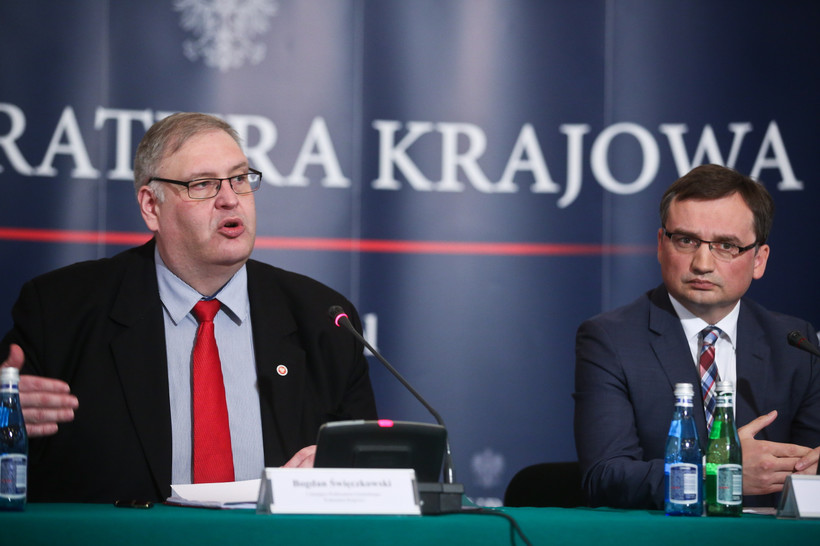 Minister sprawiedliwości prokurator generalny Zbigniew Ziobro oraz prokurator krajowy Bogdan Święczkowski