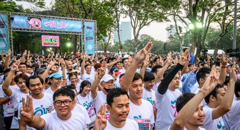 Thousands took part in a 'run against dictatorship' in Thailand's capital Bangkok