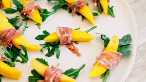 prociutto wrapped mango bites