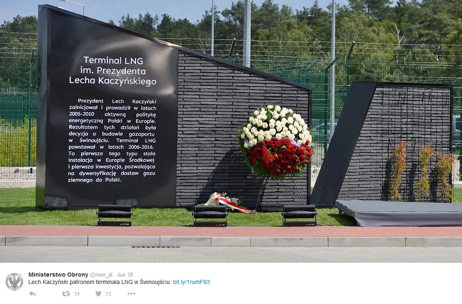 Spomenik tragično nastradalom predsedniku Poljske Luhu Kačinjskom