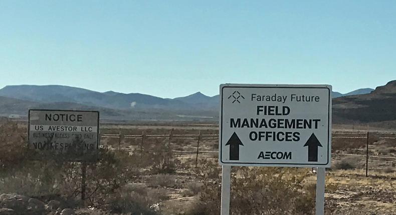 A view of Faraday Future's planned factory site in northern Las Vegas.