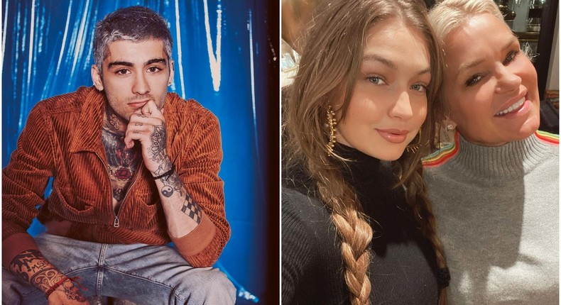 American singer Zayn Malik, his estranged girlfriend, Gigi Hadid and her mother, Yolanda [Instagram/ZaynMalik] [Instagram/GigiHadid]