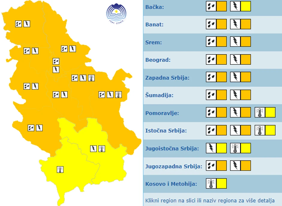 Meteoalarm za danas