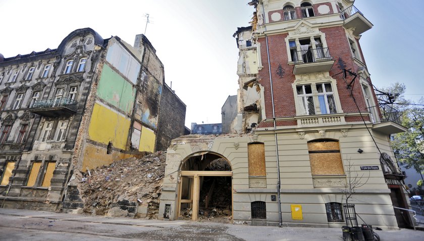 Katowice. Zawaliła się kamienica u zbiegu ulicy Sokolskiej i Chopina