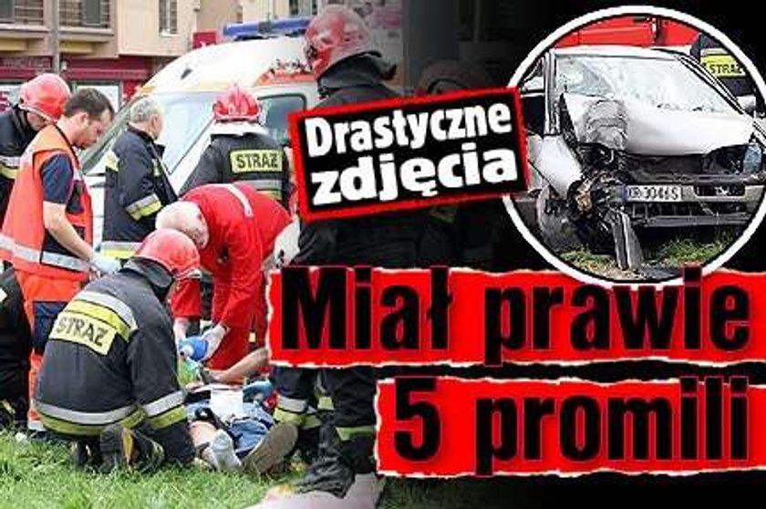 Miał prawie 5 promili. Uderzył w słup. Sam nie zginął, ale...