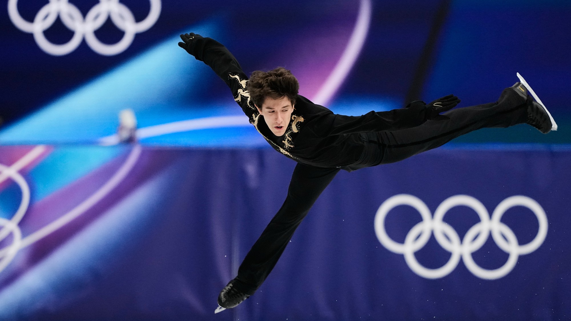 Slovenský krasokorčuliar Adam Hagara počas finálovej jazdy na ZOH 2026.