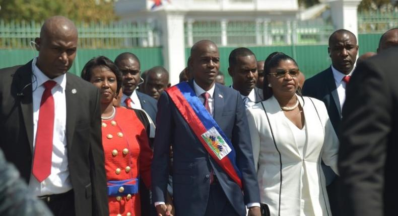 New Haitian President Jovenel Moise arrives at the Te Deum during his inauguration ceremony at the National Palace in Port-au-Prince, on February 7, 2017