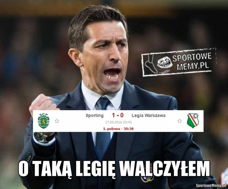 Liga Mistrzów: Legia Warszawa przegrała ze Sportingiem Lizbona 0:2 - memy po meczu