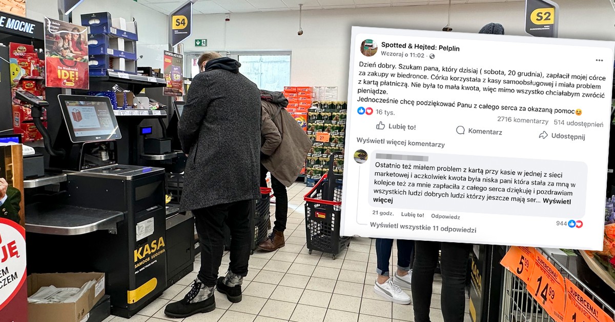 Mała dziewczynka stała przerażona przy kasie w Biedronce. Klient zrobił coś wyjątkowego