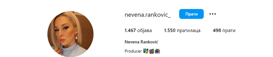 Nevena Joksimović na Instagramu promenila prezime u Ranković